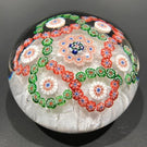 Antique Baccarat Art Glass Paperweight Millefiori Garland on Upset Muslin Lace