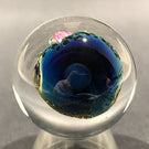 Early Josh Simpson Art Glass handmade Marble 1-1/2” Inhabited Planet