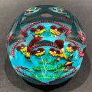 Saint Louis LE Art Glass Paperweight Les pensées de Colette Pansy & Millefiori