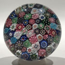 Miniature Antique Clichy Art Glass Paperweight Close Packed Millefiori in Staves