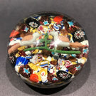 Antique German Thuringian Art Glass Paperweight Lampworked Birds & Millefiori