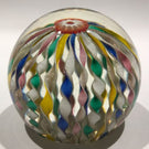 Vintage Murano Fratelli Toso Art Glass Paperweight Colorful Crown Millefiori