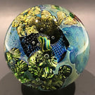 Signed Josh Simpson Art Glass Paperweight Complex Inhabited Planet