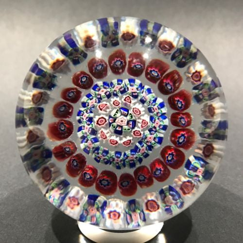 Antique Baccarat Art Glass Paperweight Open Concentric Complex Millefiori