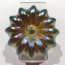 Signed Robert Held Art Glass Paperweight Pressed Golden/Purple Iridescent Urchin