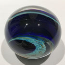 Unsigned David Lotton Studio Art Glass Paperweight Swirled Modern Design