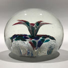 Early Ed Rithner Art Glass Paperweight Colorful Upright Frit Flower