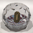Vintage Whitefriars Fancy Faceted Art Glass Paperweight Concentric Millefiori