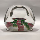 Antique Clichy Faceted Art Glass Paperweight Concentric Millefiori w/ 12 Roses