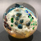 Signed Josh Simpson Art Glass Paperweight Complex Inhabited Planet