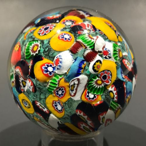 Rare Vintage Gentile Art Glass Marble Colorful Millefiori Scramble