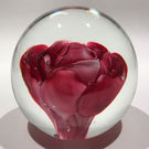 Vintage Vintage Murano Art Glass Paperweight Large Crimp Rose Design