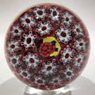 Vintage Murano Art Glass Paperweight Complex Concentric Millefiori & Berry Cane