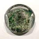 Antique Baccarat Art Glass Paperweight Faceted Green Moss Sand Dune