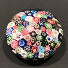 Miniature Antique Clichy Art Glass Paperweight Close Packed Millefiori in Staves