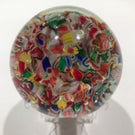 Early Chinese Art Glass Paperweight Rare Footed End of Day Millefiori Scramble