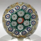 Large Vintage Murano Art Glass Paperweight Colorful Concentric Millefiori