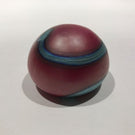 Miniature Charles Lotton Art Glass Paperweight Iridescent Red & Blue Design
