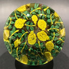 Murano Fratelli Toso Art Glass Paperweight Figural Leaf & Lemon Millefiori