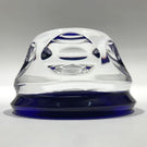 Vintage Cristal D Albert Faceted Art Glass Paperweight Thomas Jefferson Sulphide