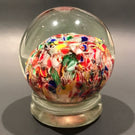 Early Chinese Art Glass Paperweight Rare Footed End of Day Millefiori Scramble