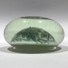 Antique Chinese Paint White Ground Art Glass Paperweight Cricket in Foliage