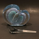 Signed Michael Nourot Art Glass Paperweight Perfume Bottle Modern Blue Design