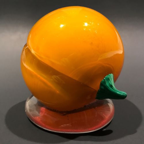 Vintage Unknown Maker Murano/NEGC? Art Glass Paperweight Tufted Peach