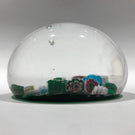 Vintage Murano Art Glass Paperweight Scatter Millefiori on Aventurine