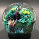 Signed Josh Simpson Art Glass Paperweight Complex Inhabited Millefiori Planet