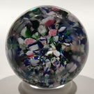 Antique Clichy Miniature Art Glass Paperweight Millefiori Scramble W/ Rose Canes