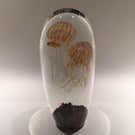 Richard Satava Double Passion Moon Jellyfish Art Glass Paperweight Sculpture