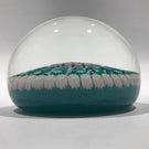 Vintage Perthshire Art Glass Paperweight Twist & Millefiori on Turquoise PP62