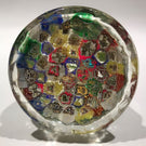 Vintage Murano Footed Art Glass Paperweight Closepacked Complex Millefiori