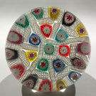 Rare Murano Art Glass Paperweight Chequered Spaced Millefiori