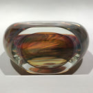 Signed Michael O’Keefe Art Glass Paperweight Delicate Veiled Fan Sculpture