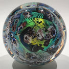 Signed Peter Vanderlaan Art Glass Paperweight Dichroic Millefiori Scramble