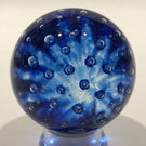 Rare Vintage Gentile Art Glass Marble Control Bubble Rings on Blue