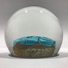 Large Vintage Murano Art Glass Paperweight Complex Blue Flower Millefiori