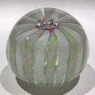 Peter Mcdougall Art Glass Paperweight Millefiori and Latticino Crown