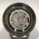Antique French Art Glass Paperweight Concentric Complex Millefiori on Latticino