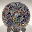 Large Antique Baccarat Art Glass Paperweight End of Day Latticinio Scramble