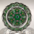 Vintage Whitefriars Multifaceted Art Glass Paperweight Millefiori & Latticino