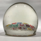 Rare Murano Art Glass Paperweight Chequered Spaced Millefiori
