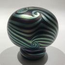 Rare Charles Lotton Art Glass Paperweight Iridescent Surface Decorated Mushroom