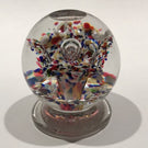 Antique Millville Art Glass Paperweight Footed Upright Fountain Flower