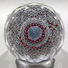 Vintage Whitefriars Fancy Faceted Art Glass Paperweight Concentric Millefiori