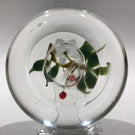 Vintage American Wetzel? Art Glass Paperweight Lampwork Cherries With Flower