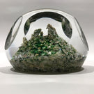 Antique Baccarat Art Glass Paperweight Faceted Green Moss Sand Dune