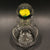 Vintage Francis Whittemore Art Glass Paperweight Yellow Crimp Rose Bottle